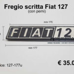 Fregio scritta Fiat 127 con perni mm 177 x 31