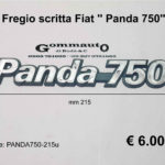 Fregio scritta Fiat  '' Panda 750''  mm 215 x 35