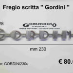 Fregio scritta '' Gordini '' mm 230 x 28