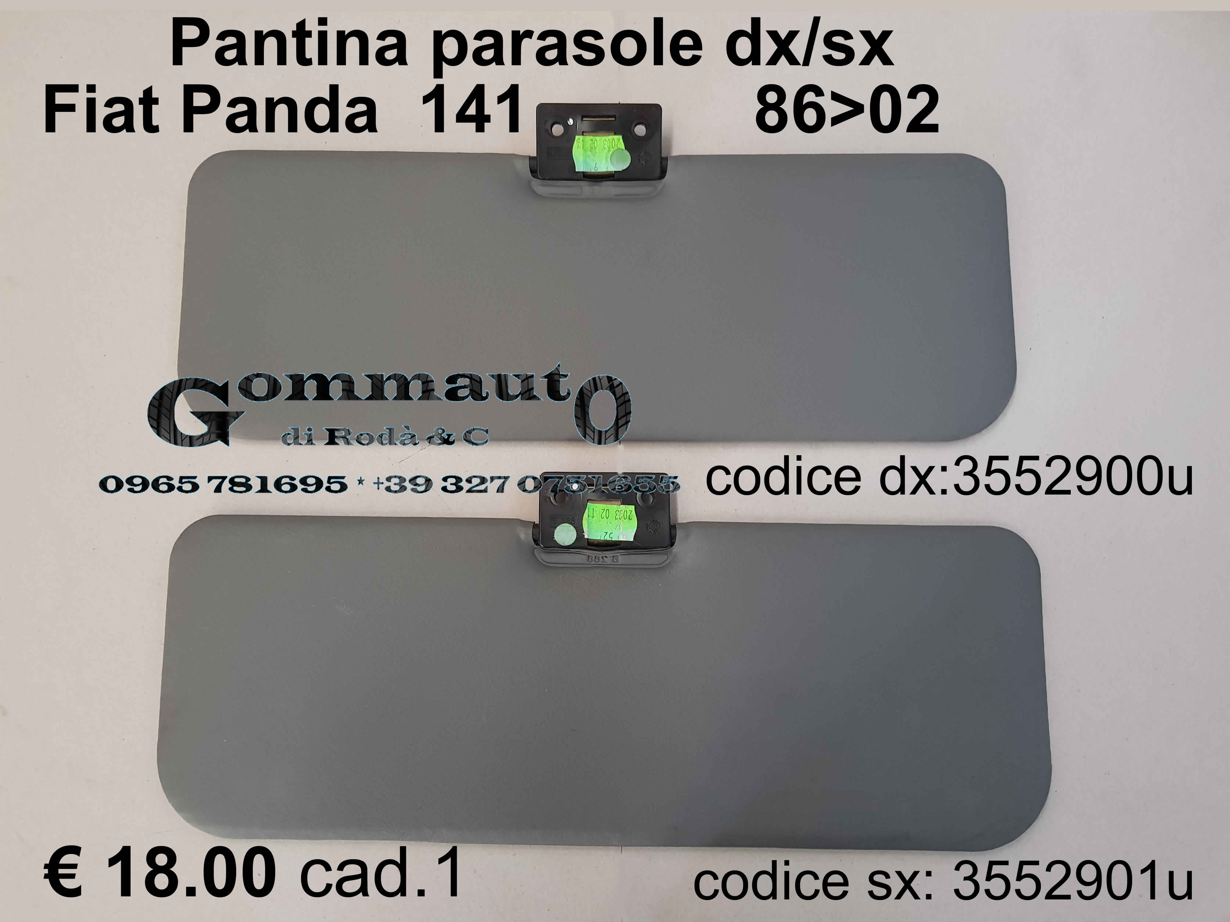 Pantina parasole Fiat Panda 141 86>02