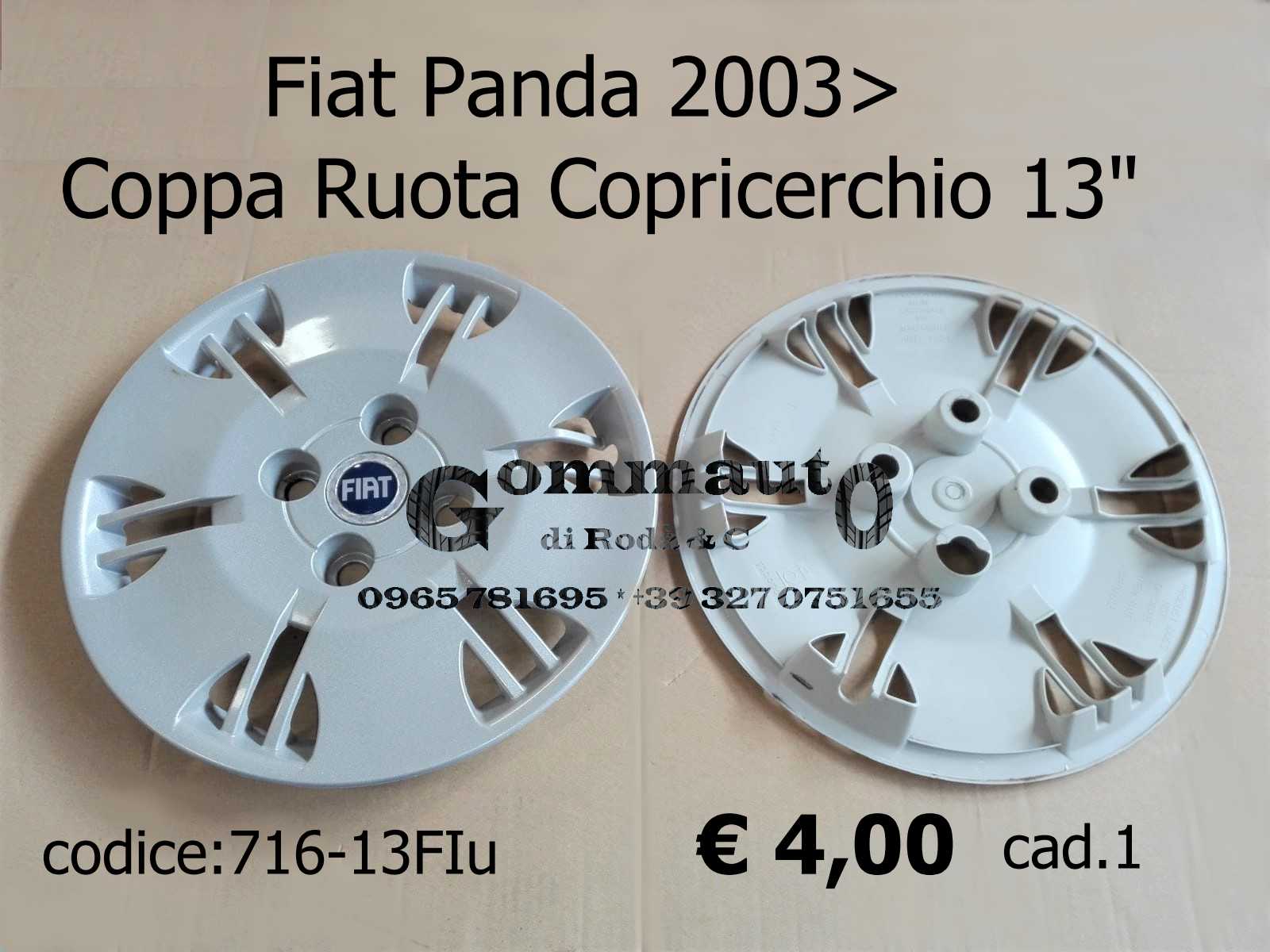 Coppa Ruota Copricerchio 13″ Fiat Panda 03>