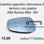 Ricambio specchio termico Sx Alfa Mito