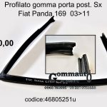 Profilato gomma porta post.Sx Fiat Panda